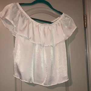 White over the shoulder top